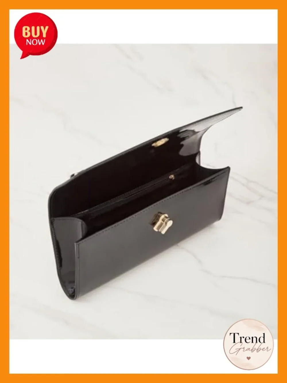 Metallic PU Leather Evening Clutch Bag Square Box Purse with Chain Strap